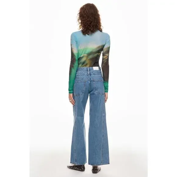 JW Anderson Cat Graphic Multicolor Mesh Top Size S with Fabric Pull - Picture 2 of 10